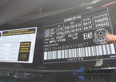 2019 Mercedes-Benz Glc 300 4Matic z USA, uszkodzony, nr VIN WDC0G4KB0KV174877